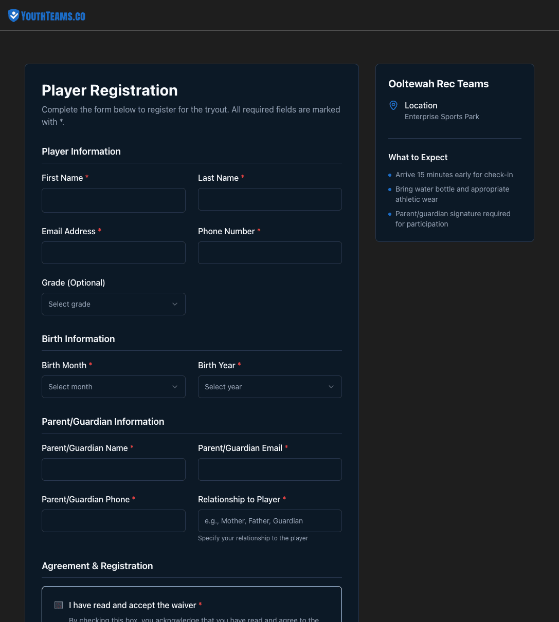 Player Registration